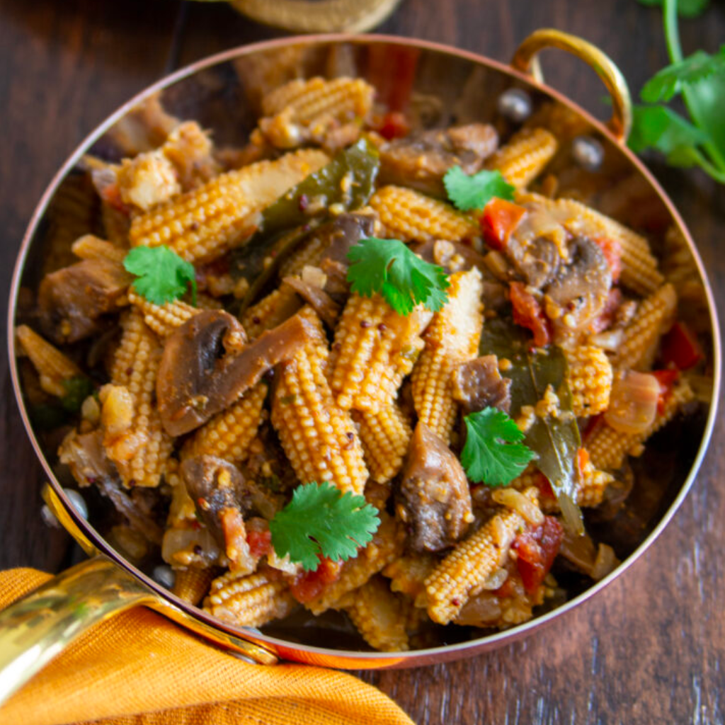 Baby Corn Mushroom Spinach
